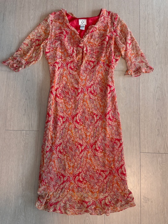 Ice Tops - ICE silk beaded paisley print dress